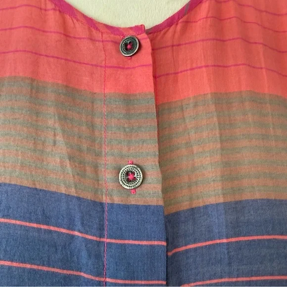 ✨ GORMAN Australian Striped Cotton Silk Button Front Blouse Size 10 ✨ - Picture 4 of 13